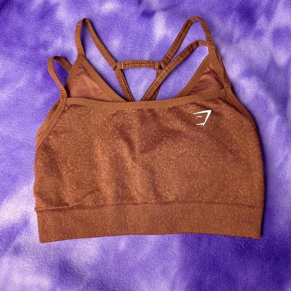 Gymshark adapt fleck seamless sports bra in copper brown / terracotta orange